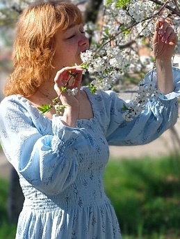 Платье из муслина двухслойного с эффектом жатости "Деревца" 