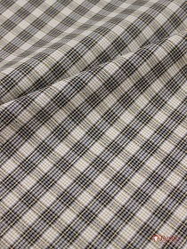 Мерный лоскут Пестрядь "Мелкая клетка" цв.серый/бежево-желтый, ш.1.5м, хлопок-100%, 130гр/м.кв