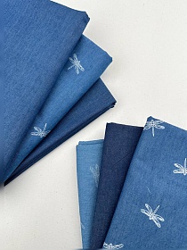 Комплект лоскута 0,5кг Сорочечная джинсовая ткань