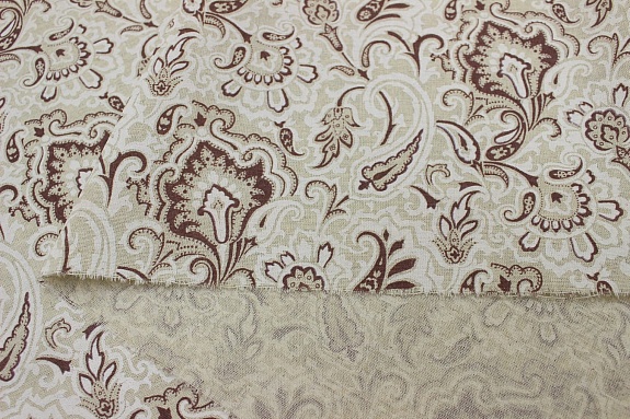 Полулен "Бухара" цв.коричневый (на суровом), ш.1.5м, лен-30%, хлопок-70%, 140гр/м.кв