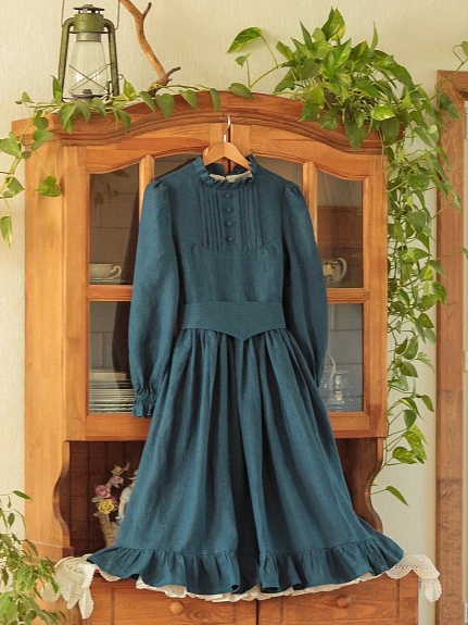 Платье "Осенние сумерки" с рюшами