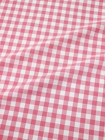 Вареный (стираный) хлопок "Клетка (1.0*1.0см)" цв.розовый коралл, ш.2.5м, хлопок-100%, 110гр/м.кв