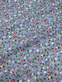 Импорт. хлопок "Цветочный вьюнок на сине-голубой дымке", ш.1.5м, хлопок-100%, 100гр/м.кв