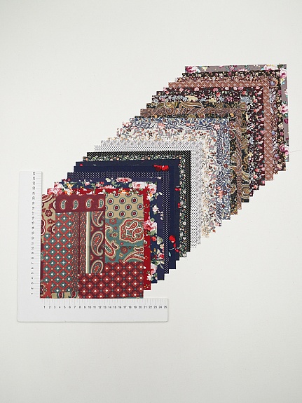 Набор тканей для рукоделия "Импортный хлопок: Цветочные напевы", 20*20 см, 25 шт