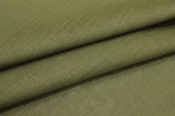 Лен сорочечный цв.Зелено-оливковый хаки, ш.1.5м, лен-100%, 125гр/м.кв