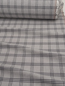 Вареный (стираный) хлопок "Клетка" цв.серый, ш.2.5м, хл-100%, 115гр/м.кв