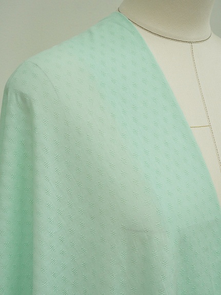 Фактурный хлопок "Ромбики мережка" цв.Нежная мята , ш.1.4м, батист, хлопок-100%, 60гр/м.кв