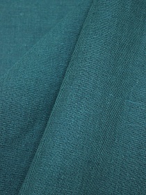 Мерный лоскут (ткань в отрезах) - Полулен с умягчением цв.Темная бирюзовая морская волна, ш.1.5м