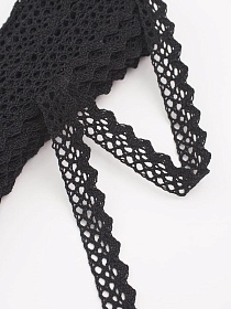 Кружево цв.черный, ш.16мм, хлопок-90%, п/э-10%, 10м, рис.078/26