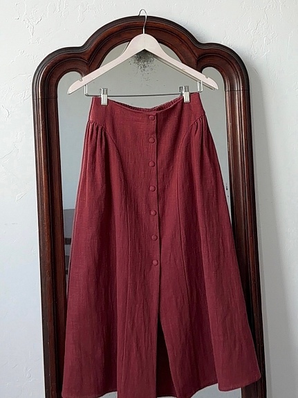 Юбка из крапивы цв.Бордовый с терракотовым оттенком