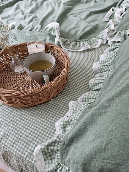 Комплект постельного белья с рюшами из Вареного хлопка