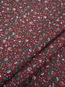 Импорт. хлопок "Сказочный вьюнок на т.бордово-красном", ш.1.5м, хлопок-100%, 110гр/м.кв