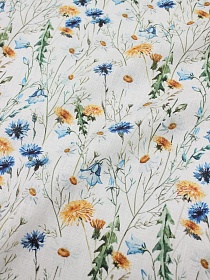 Лен костюмный "Луговые цветы", ш.1.5м, лен-100%, 190гр/м.кв
