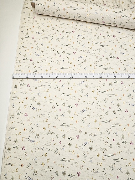 Хлопколен с вискозой Digital "Полевая флора-мелкие цветы" (комп) ш.2.5м, хл-50% вискоза-45% лен-5%