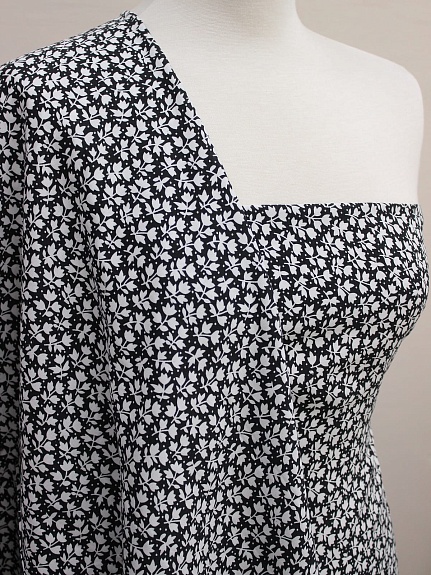 Штапель "Вайорика" цв.черный, СОРТ2, ш.1.42м, вискоза-100%, 90гр/м.кв