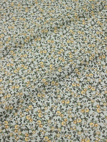 Вискоза с хлопком "Дарина (желтые цветочки)", ш.1.49м, хлопок-50%, вискоза-50%, 90гр/м.кв