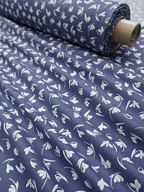 Перкаль "Галантус" цв.джинсово-фиолетовый,  ш.1.5м, хлопок-100%, 100гр/м.кв