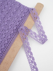 Кружево цв.сиреневый, ш.20мм, хлопок-90%, п/э-10%, рис.015/27