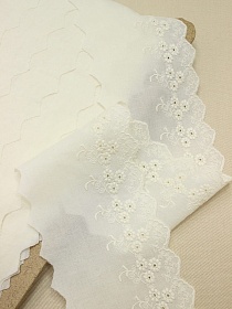 Шитье цв.кремовый (общая ширина 100мм, ширина вышивки 53мм), хлопок-100%, батист