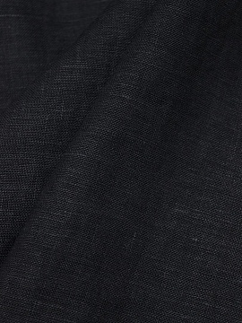 Лен костюмный с эффектом мятости цв.Черный, ш.1.43м, лен-100%, 180гр/м.кв