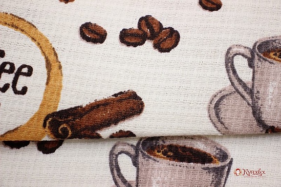 Вафельное полотно (холст) "Кофе", ш.0.5м, хлопок-100%, 165гр/м.кв