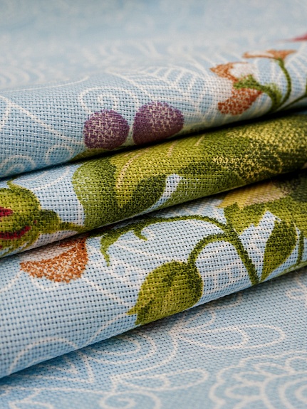 Рогожка "Садовый букет", ш.1.5м, хлопок-100%, 165гр/м.кв, раппорт 64см