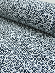 Вафельное полотно "Итальянская майолика" цв.сине-серый, ш.1.5м, хлопок-100%, 145гр/м.кв