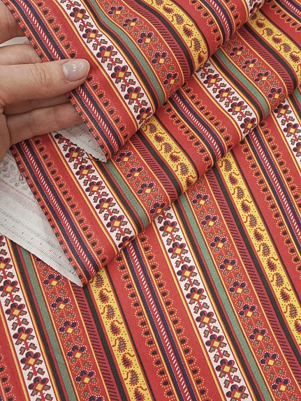 Перкаль "Милорада" цв.красно-терракотовый, ш.1.5м, хлопок-100%, 120гр/м.кв