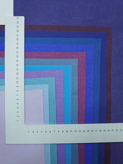 Набор тканей для рукоделия "Бязь однотонная: сине-фиолетовая гамма", 45*30 см, 12 шт