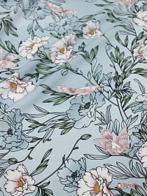 Штапель Премиум "Летний перезвон", цв.голубой мох, ш.1.46м, вискоза-100%, 110гр/м.кв