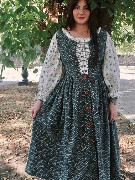 Цветочный комплект из сарафана и блузки*
