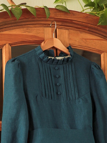 Платье "Осенние сумерки" с рюшами