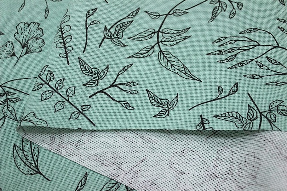 Рогожка "Душистые травы" цв.мятно-зеленая дымка, ВИД2, ш.1.46м, хлопок-100%, 160гр/м.кв