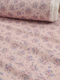 Муслин Премиум двухслойный гладкий "Майский вальс" цв.бежево-розовый, ш.2.5м, хлопок-100%, 120гр/м.кв
