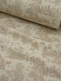 Хлопколен ("Digital") "Туаль де Жуи - прованс" цв.песочный (на суровом), ш.1.4м, лен-15%, хл-85%