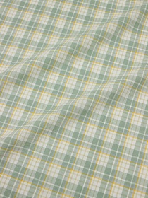 Вареный (стираный) хлопок "Клетка" цв.морозная зелень-2/желтый, ш.2.5м, хл-100%, 125гр/м.кв