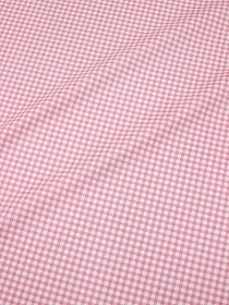 Сатин "Мелкая клетка виши" цв.розовый коралл, ш.1.6м, хлопок-100%, 110гр/м.кв