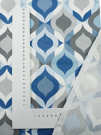 Рогожка "Расписной витраж" цв.синий, ш.1.5м, хлопок-100%, 165гр/м.кв