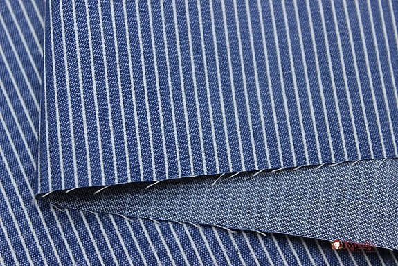 Джинсовая ткань "Тонкая полоска на джинсе", СОРТ2, ш.1.48м, хлопок-85%, п/э-15%, 140гр/м.кв