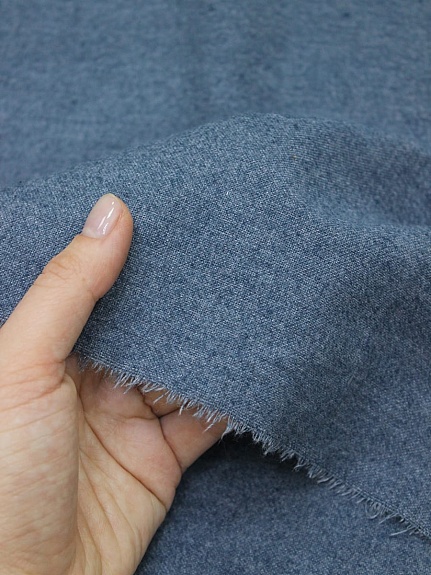 Теплый хлопок меланж цв.Темный лазурно-синий меланж, ш.1.5м, хлопок-60%, п/э-40%, 150гр/м.кв
