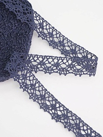 Кружево цв.темно-синий флер, ш.20мм, хлопок-90%, п/э-10%, 10м