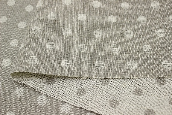 Полулен жаккард "Горох" цв.суровый, ВИД2, ш.1.65м, лен-83%, хлопок-17%, 310гр/м.кв