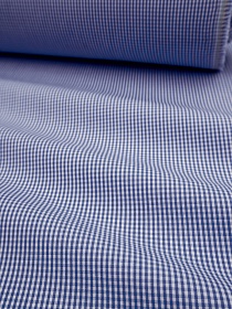 Пестроткань сорочечная "Микроклетка" цв.синий, ш.1.45м, хлопок-100%, 100гр/м.кв