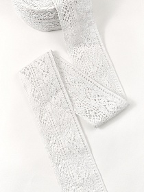 Кружево цв.белый, ш.100мм, хлопок-90%, п/э-10%, рис.172/1
