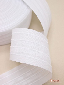 Лента шторная цв.белый (матовая), ш.60мм, шахматная сборка