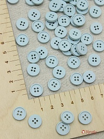 Пуговица пластмасса, цв.бл.голубая дымка, 12мм, 4 отверстия