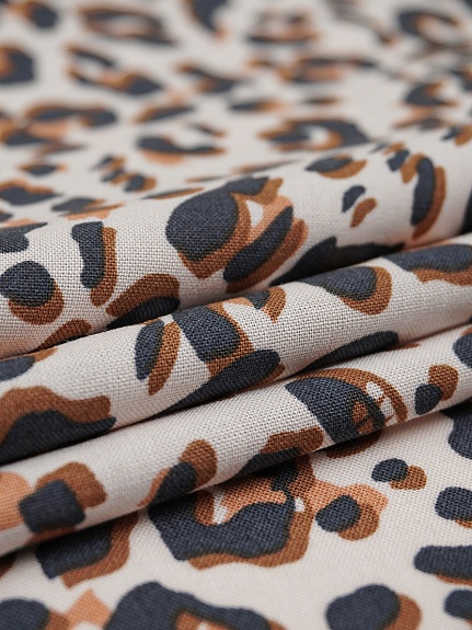 Штапель Премиум (Digital) "Леопард", ш.1.45м, вискоза-100%, 105гр/м.кв