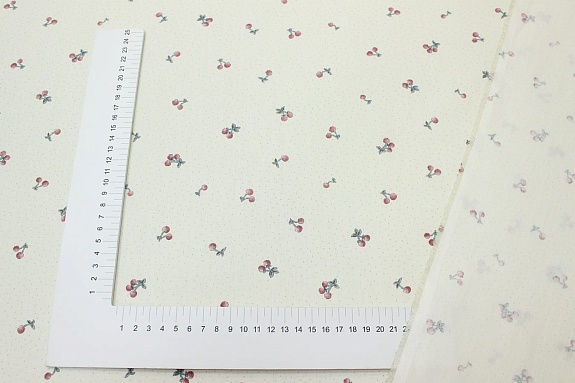 Сатин "Кукольные вишенки", ш.2.35м, хлопок-100%, 110гр/м.кв