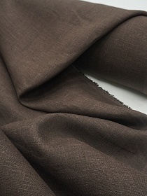 Лен костюмный с умягчением цв.Шоколадно-коричневый, ш.1.5м, лен-100%, 190гр/м.кв