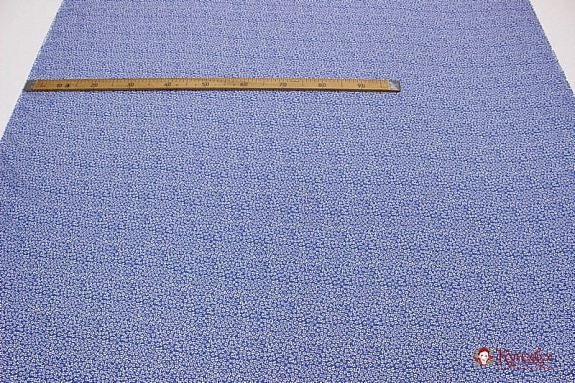 Штапель "Мелкая цветочная рябь на св.джинсово-синем", ш.1.44м, вискоза-100%, 90гр/м.кв